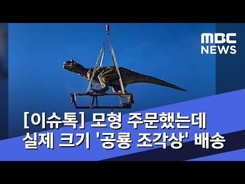 [이슈톡] 모형 주문했는데 실제 크기 '공룡 조각상' 배송 (2020.02.11/뉴스투데이/MBC)