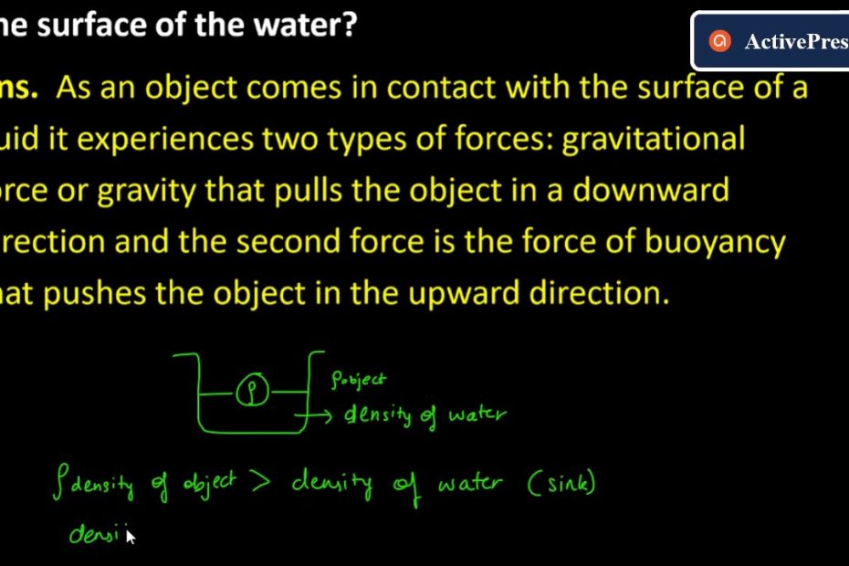 3. Why Does An Object Float Or Sink When Placed On The Surface Of The Water?  - Youtube